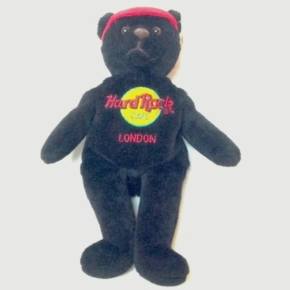 2001 Hard Rock Cafe London Charlie Beara Vintage Stuffed Animal ALL IN ONE Hat